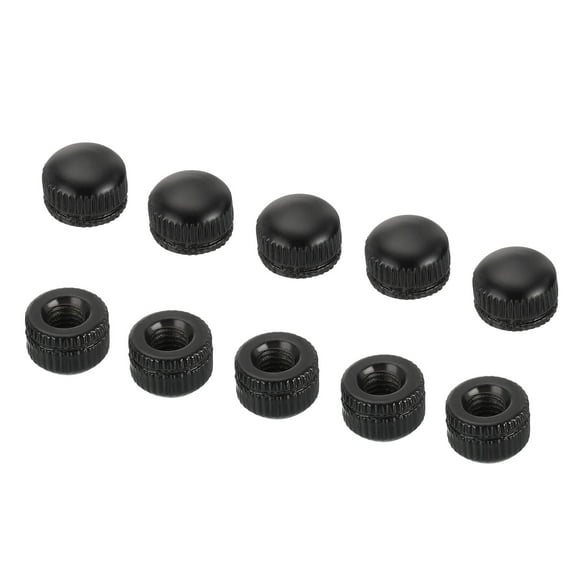 Uxcell M5 Acorn Cap Nut Bolt Cover Screw Caps Insert Female Thread Knurled Black 15 Pack