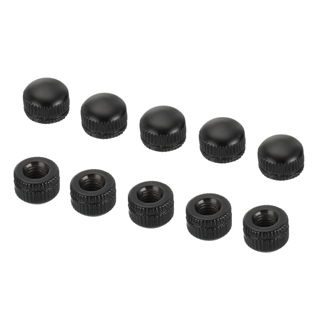 Tuerca de Capucha Acorn M5 Uxcell Cubierta de Tornillo Tapas Insertar Rosca Femenina Estriada Negra 15 Paquete
