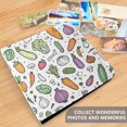 thumbnail image 4 of FORMRS 3 Ring Photo Album 4"x6" Self Adhesive Large Capacity PU Leather Cover, Purple Vegetables Pattern, 4 of 8