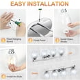 thumbnail image 4 of Aoile Bathroom Vanity Light, 3-Light Farmhouse Wall Sconce with Hammered Glass Shade E26 Socket for Hallway Kitchen Bedroom Living Room, 4 of 5