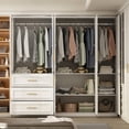 thumbnail image 3 of Timechee 74.8"H Large Modular Wardrobe Cloest Armoire Cabinet Glass Door 31.7"W, 3 of 5