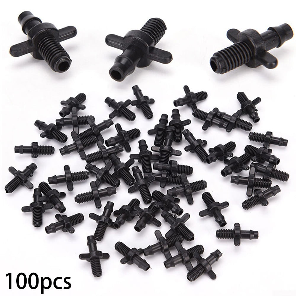 100pcs 4/7mm Splitter Adapter Connector Barb And Garden Irrigation-Hoses-6mm 