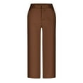 thumbnail image 4 of ShiShine Women's Wide Leg Work Pants Business Casual Loose Straight Leg High Waist Office Slacks with Pockets, 4 of 5