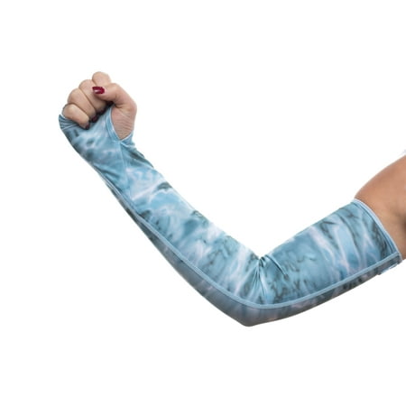 Aqua Design Arm Sun Sleeves for Women UV Protection Forearm Compression Covers: Aqua Sky size S/XS