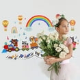 thumbnail image 3 of Cartoon Animal Wall Stickers Kids Music Train Decals Children Playroom Nursery Rainbow Decor Classroom Wall Vinyl Art Sticker Watercolor Boys Girls Bedroom Decoration Colorful DIY, 3 of 6