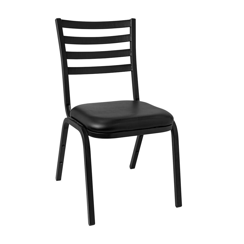 Black Stackable Ladder Back Chair, Each