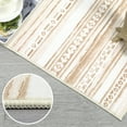 thumbnail image 2 of GlowSol 5x7 Boho Moroccan Rug Farmhouse Area Rug Modern Geometric Rug Anti-Slip Low Pile Bohemian Floor Carpet for Dining Room Home Office, Taupe, 2 of 6