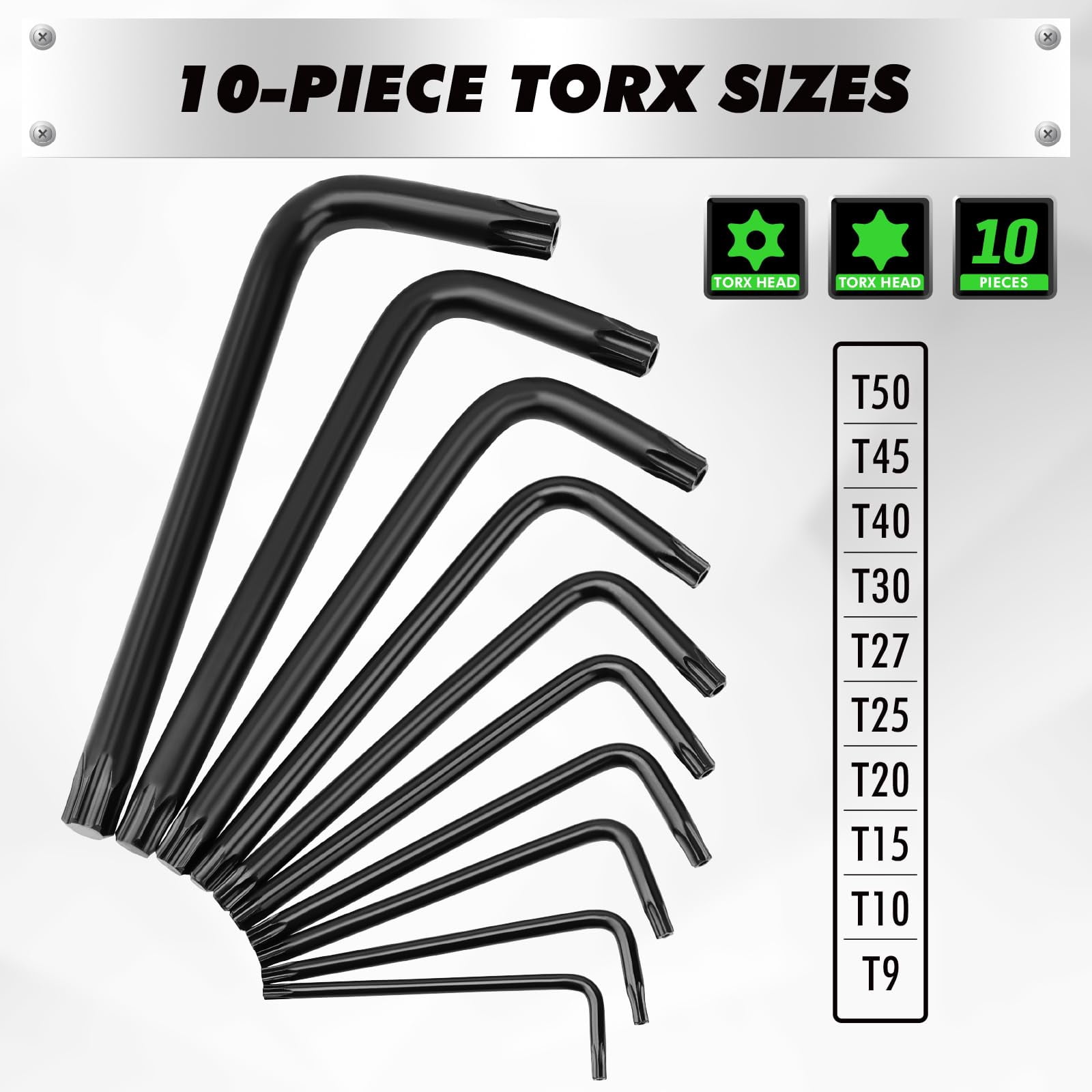 41-piece Hex Key Allen Wrench Set  With Torque Handle Sae(0.028"-3/8") Metric(0.7mm-10mm) Torx(t9-t50) Heat Treated Cr-v Steel For Bicycles 3-layer Storage Case