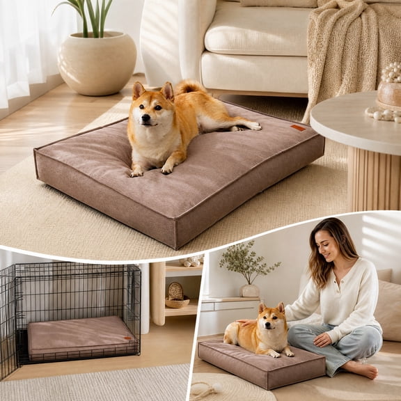 Washable Dog Bed Removable Cover Soft Inner Padding Non Slip Bottom Small Pet for Cats Dogs Indoor Crate Sleeping Cozy Warm Rest