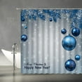 thumbnail image 3 of Merry Christmas Shower Curtain Blue Christmas Balls Snowflake Winter Snowy Xmas Holiday Happy New Year Home Decor Fabric Bathroom Curtain Set with Hooks(70" WX70 H), 3 of 3