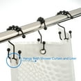 thumbnail image 6 of NimJoy Black Shower Curtain Ring Hooks, Rustproof Premium Stainless Steel Rollerball Easy Glide Shower Double-Hook, 12Pk, 6 of 7