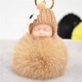 thumbnail image 3 of Llaveros de muñeco de bebé para mujer, llaveros de felpa de piel sintética, pompón esponjoso, bolsa de juguete, envío directo, 3 of 5