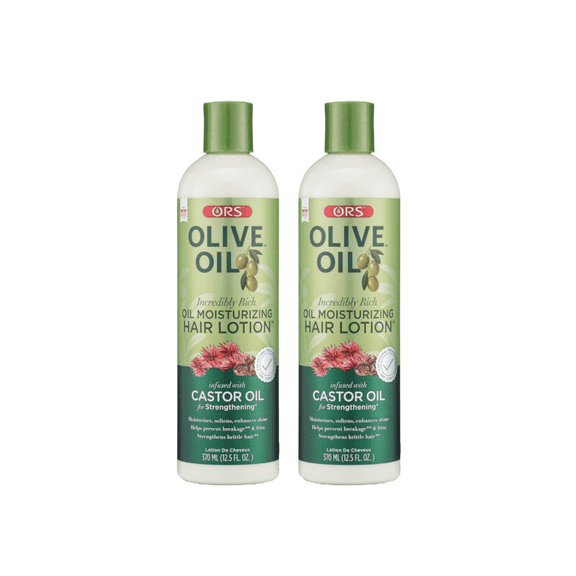 ORS Olive Oil Incredibly Rich Oil Moisturizing Hair Lotion infused with Castor Oil for Strengthening (12.5 oz)