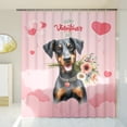 thumbnail image 3 of Happy Valentine's Day Doberman Pinscher holding flowers Shower Curtain Doberman Dog Lover Gifts Waterproof Bathroom Bathtub Curtain - 3005, 3 of 5