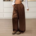 thumbnail image 5 of Womens Leopard Print Pants Wide Leg Lounge Sweatpants Elastic Waist Casual Trousers with Pockets, 5 of 8