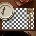 thumbnail image 5 of Gray and White Checkerboard Checkered Pattern Summer Placemats Table Placemats Set Of 4-Linen Kitchen Washable Placemats Table Mats 11.8"x17.7" Non-Slip Heat Resistant, 5 of 6
