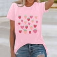 thumbnail image 2 of Trendfront Womens Strawberry Graphic Tops Crewneck Casual Short Sleeve Loose Fit Tee Trendy Fashion T Shirts Relaxed Pullover Daily Clothes, 2 of 5