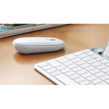 Logitech - Pebble i345 Bluetooth Optical Ambidextrous Mouse for iPad - White