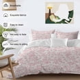 thumbnail image 3 of 3 Piece Farmhouse Pink Duvet Cover Set California King,Microfiber Comforter/Quilt Cover with Corner Ties and 2 Pillowcases,Vintage Flower Leaf Botanical Plant All Season Bedding with Zipper Closure, 3 of 8