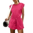 thumbnail image 2 of TrendOFT Combinaison d'Été Décontractée pour Femmes, Short Habillé, Dos Ouvert, Sans Manches, avec Poches, une Pièce, Rouge m, 2 of 9