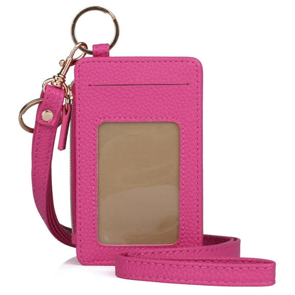 Julia Buxton Women's Pebble Vegan Leather Everywhere Lanyard, Fuchsia