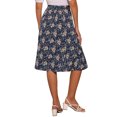thumbnail image 3 of Faldas Midi Peasant de Mujer INSPIRE CHIC con Cintura Elástica A-Line de Estampado Floral Ditsy en Azul Marino M, 3 of 6