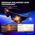 thumbnail image 5 of BLUE CUT Polarized Sunglasses Unisex Solar Shield Fit over Glasses with Hard Eyeglass Case BlackBlue, 5 of 7