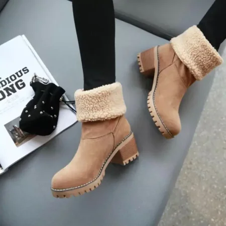 

Women‘s Warm Faux Fur Lined Ankle Boots Chunky Heeled Boots Women‘s Footwear