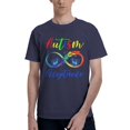 thumbnail image 1 of Autisme - Rouge au Lieu de l'Infini - Acceptation Papillon T-Shirt Basique à Manches Courtes pour Hommes Bleu Marine TG, 1 of 5
