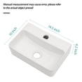 thumbnail image 6 of 14.5x10 Inch White Ceramic Rectangular Wall Mount Floating Bathroom Sink with Single Faucet Hole and Overflow , Modern Ceramic Countertop Sink for Small Bathroom, Laundry Room, White, 6 of 9