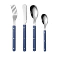 thumbnail image 2 of Yuehao 4 Pcs Stainless Steel Flatware Set, French Style Cutlery with Colorful Handles, Dishwasher Safe fork and Spoon Set for Home, Restaurant, and Travel (Blue), 2 of 8