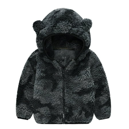 

EHTMSAK Children Boy Girl Tie Dye Long Sleeve Jackets Toddler Baby Zip Up Fall Winter Fleece Coat Hooded Thicken Outerwear Camouflage 1Y-5Y 90