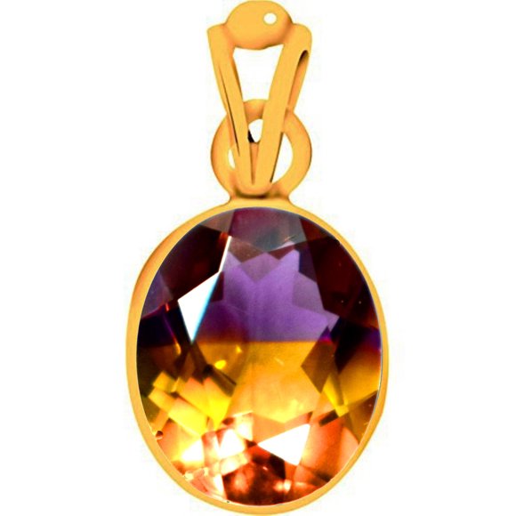 Divya Shakti 9.25-9.50 Carat Ametrine Pitambari Panchadhatu Pendant 100% Original AAA Quality Gemstone