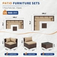 thumbnail image 3 of UDPATIO Patio Furniture Sets, Modular Rattan Outdoor Patio Sectional Furniture with 44" Fire Pit Table,, Wicker Patio Conversation Set for Backyard, Deck, Poolside w/Glass Coffee Table, 7PC Khaki, 3 of 7