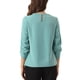 thumbnail image 3 of CURVOSPORT Camisa Elegante para Mujeres, Top de Oficina con Abertura Clave, Frente Plisado, Manga 3/4, Blusa de Chifón en Gris Verde, 3 of 6