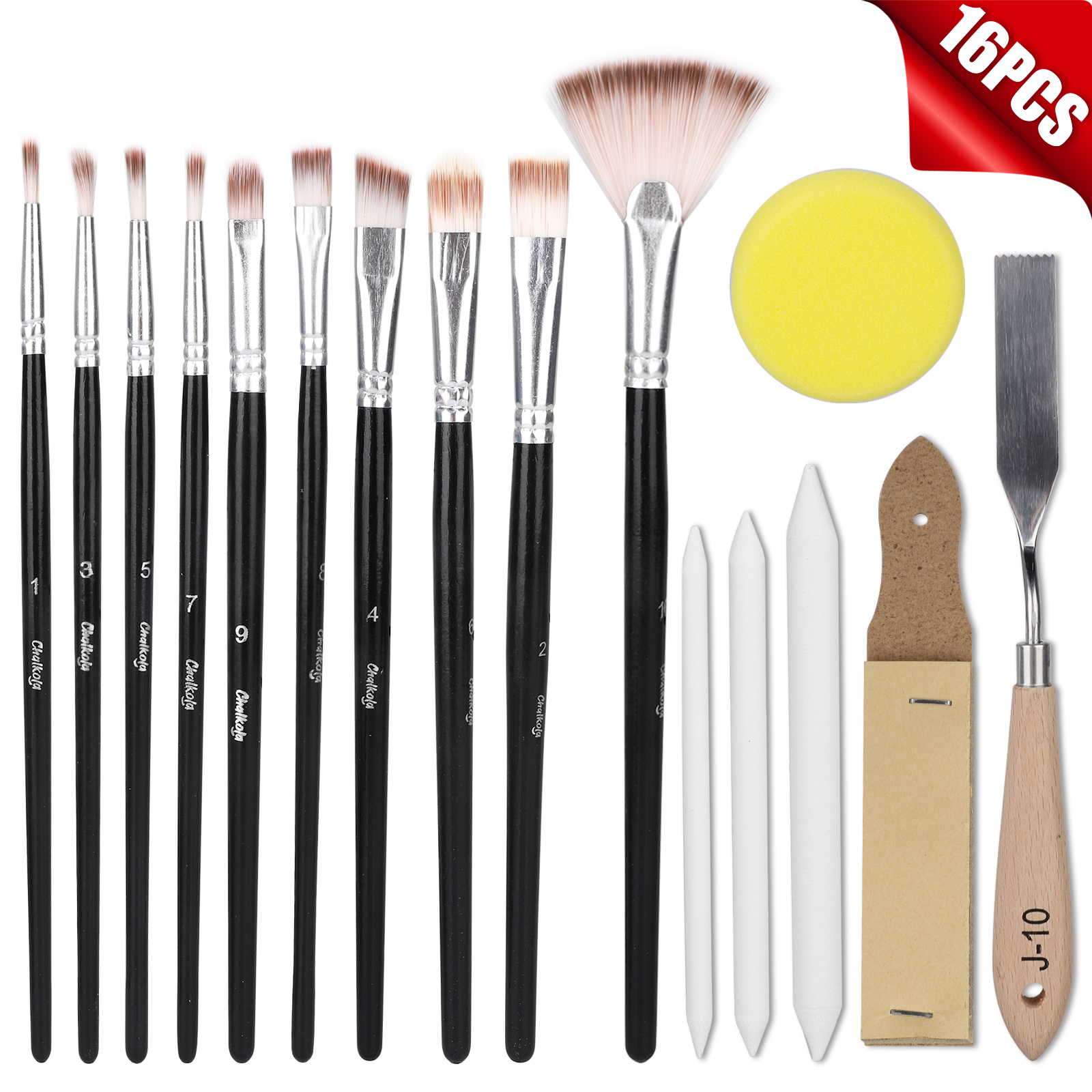 Acrylic Paint Brush Set, EEEkit 16Pcs Artist Painting Brush Kit with