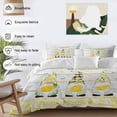 thumbnail image 3 of Gnome with Bedding Duvet Cover Set Full Size 4 Pieces Lemon Rustic Yellow Checked Wood Grain Bedding Set with Zipper Closure, 1 Comforter Cover 86x86 Inches 1 Flat Sheet & 2 Pillow Cases, 3 of 7