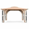 thumbnail image 4 of LAUSAINT HOME Patio Gazebo 13'x11',Heavy Duty Gazebos Shelter Party Tent with Double Roofs, Mosquito Nettings for Backyard, Garden, Lawn,(Khaki), 4 of 11