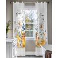 thumbnail image 4 of White Daisy Sheer Curtains 84 Inch Length 2 Panels Set for Living Room/Bedroom, Spring Floral Elegant Farmhouse Botanical Bees Kitchen Curtains Grommet Semi-Sheer Curtains Window Treatments 52"x84"x2, 4 of 7