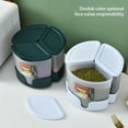 thumbnail image 3 of Cateissary Dispensador de granos giratorio de 3 rejillas, contenedor de alimentos secos a prueba de humedad separado para cereales con tapa, caja Organizadores de utensilios de cocina Verde, 3 of 6