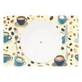 thumbnail image 2 of Ryvnso Placemats Set of 4 Blue Coffee Beans Cups Dining Mats Heat-Resistant Non-Slip Washable Table Mat, 2 of 8