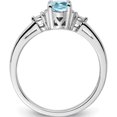 thumbnail image 2 of Sterling Silver Rhodium Diam. & Light Blue Topaz Ring (Size 8) Made In China qr4541bt-8, 2 of 5