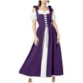 thumbnail image 6 of Hvyesh Renaissance Costume Women Medieval Dress Halloween Party Outfit Ren Fair Gown Short Sleeve Vintage Costume, 6 of 7
