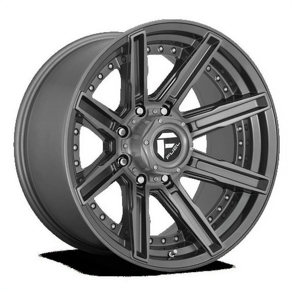 Fuel 1PC Aluminum Rim D710 ROGUE PLATINUM 20X10in Brushed Gunmetal Tinted Clear Finish, D71020007547