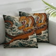 thumbnail image 2 of COMIO  Chinese Dragon and Tiger in The Landscape with Waterfall Throw Pillow Case Cushion Cover Home Office Decorative for Sofa Living Room Square 2pc, 2 of 6