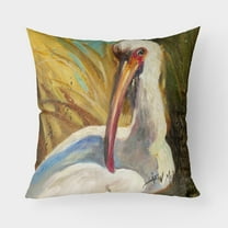 Carolines Treasures JMK1222PW1818 White Ibis Canvas Fabric Decorative Pillow  18H x18W multicolor
