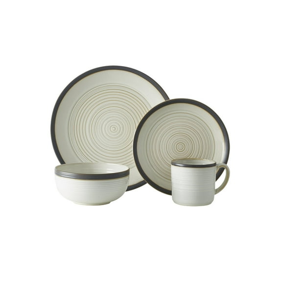 Mikasa Lara 16-Piece Dinnerware Set, Contemporary Stoneware Plates, Bowls & Mugs - Glossy Tableware for Everyday Dining, Family Meals & Holiday Gatherings - Dishwasher Safe