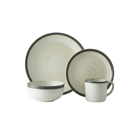 Mikasa Lara 16-Piece Dinnerware Set, Contemporary Stoneware Plates, Bowls & Mugs - Glossy Tableware for Everyday Dining, Family Meals & Holiday Gatherings - Dishwasher Safe
