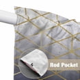 thumbnail image 4 of Blue Geometric Swag Curtains for Kitchen/Bedroom/Living Room, Modern Abstract Gradient Marble Scalloped Curtains 63 Inch Long, Rod Pocket Window Swag Topper Curtains Valances 2 Panels Set 36"x63", 4 of 8