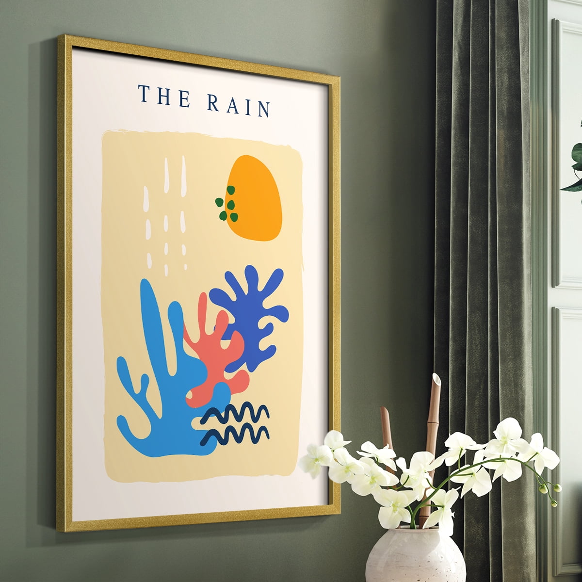 Matisse CDLXIV in Gold Solid Wood Framed Print No Nail Hanging